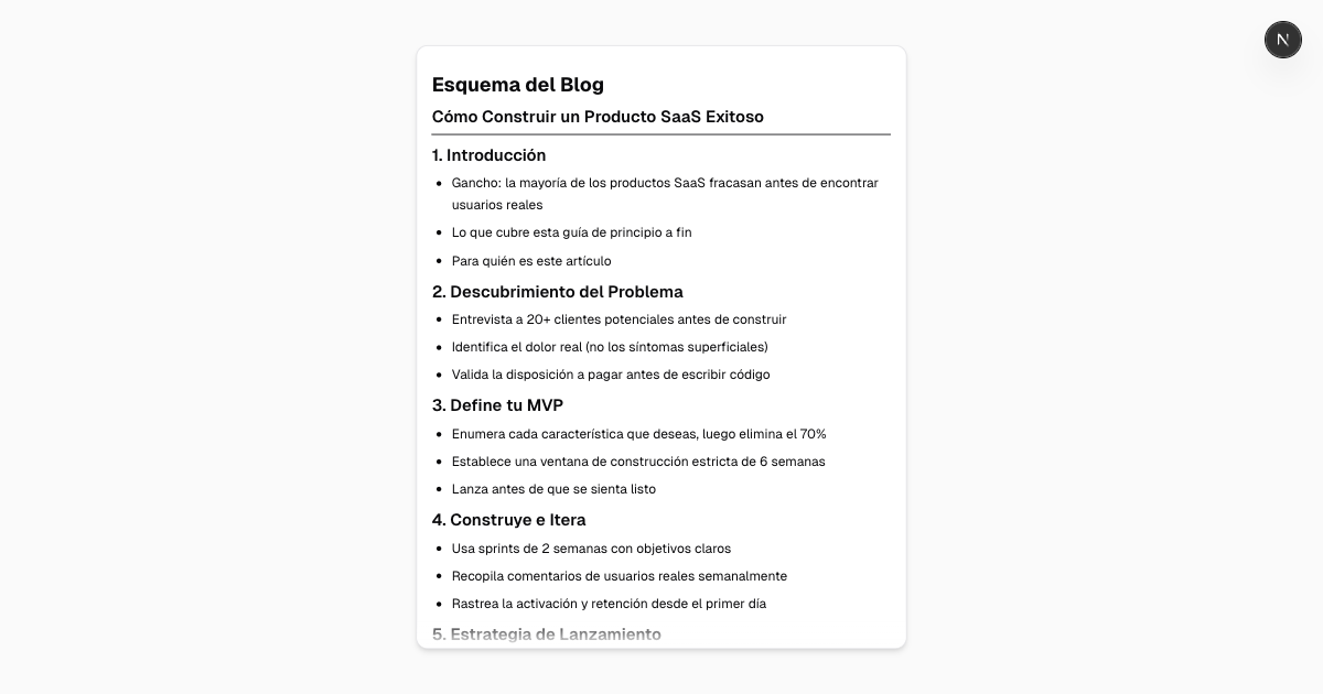 Generador de Esquemas para Blogs con IA Gratis