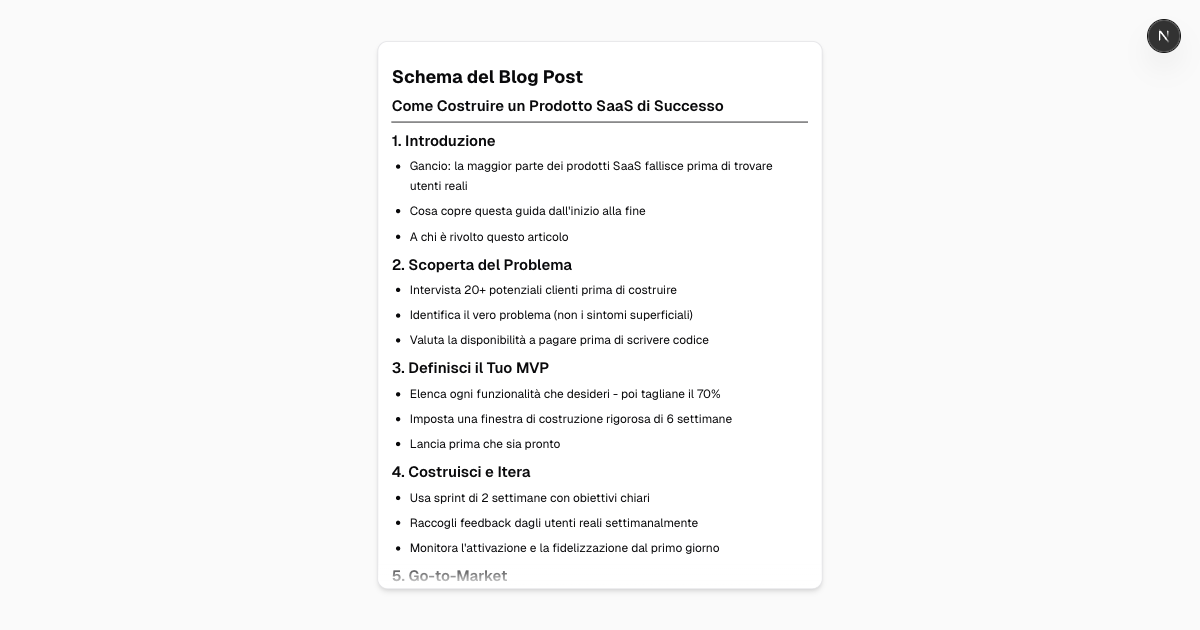 Generatore Gratuito di Strutture per Blog con AI